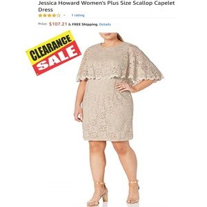 Jessica Howard Women's Scallop Capelet Dress